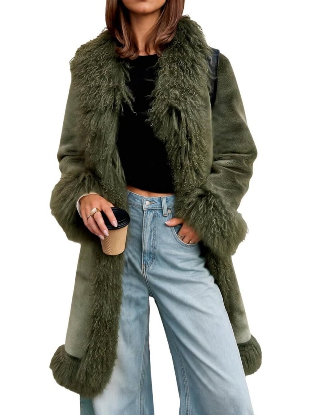 Cozy Long Faux Fur Coat | Fluffy Winter Jacket | Warm Outerwear for Women